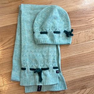 COPY - The Gap lambswool rabbit hair green hat and scarf St Patrick’s Day